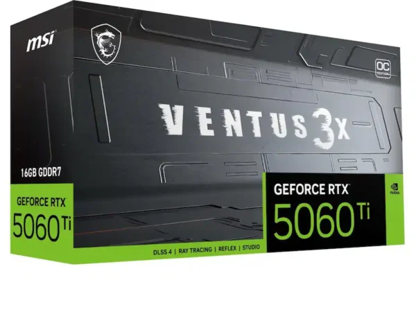 MSI - NVIDIA GeForce RTX 5060 Ti 16G VENTUS 3X OC 16GB GDDR7 PCI Express Gen 5 Graphics Card - Black
