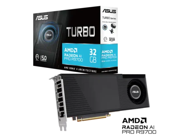 ASUS - TURBO R9700 TURBO-AI-PRO-R9700-32G 32GB 256-bit GDDR6 PCI Express 5.0 x16 Graphics Card