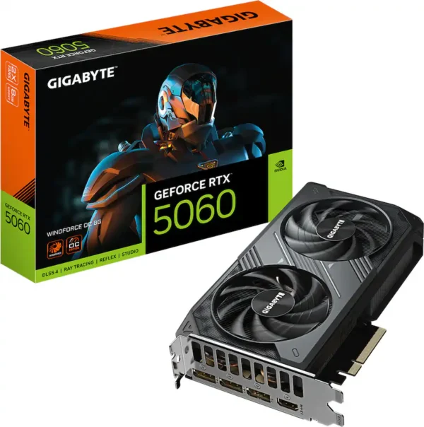 19550123-4dab-4300-be61-c24e696ad7c5 GIGABYTE - GeForce RTX 5060 WINDFORCE OC 8G Graphics Card, 8GB 128-bit GDDR7, PCIe 5.0, WINDFORCE cooling system - Black