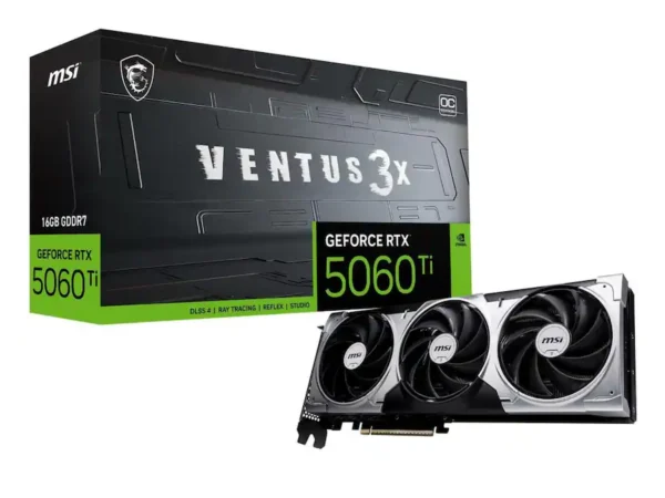 MSI - NVIDIA GeForce RTX 5060 Ti 16G VENTUS 3X OC 16GB GDDR7 PCI Express Gen 5 Graphics Card - Black