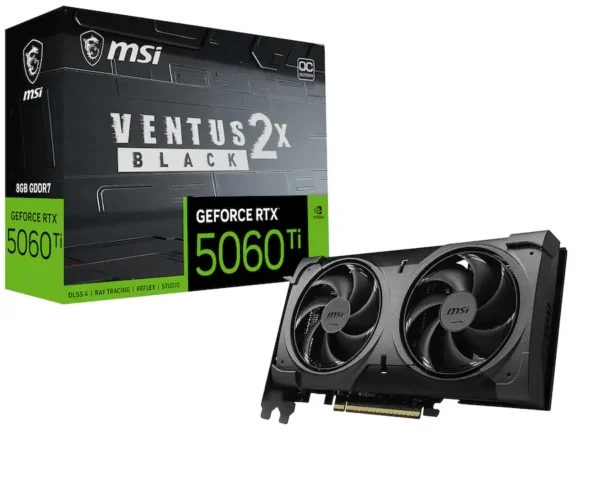 MSI - NVIDIA GeForce RTX 5060 Ti 8GB GDDR7 VENTUS 2X OC PLUS PCI Express 5.0 Graphics Card - Black