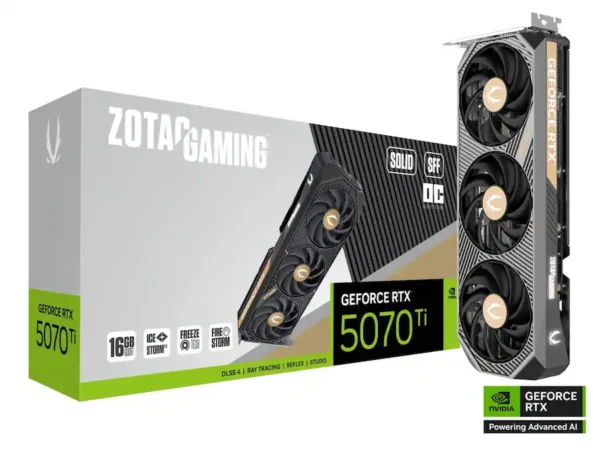 ZOTAC - SOLID SFF OC GeForce RTX 5070 Ti 16GB 256-Bit GDDR7 DLSS 4.0 PIC-Express 5.0 Graphics Card ZT-B50710J3-10P