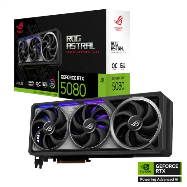 ASUS - ROG Astral NVIDIA GeForce RTX 5080 16GB GDDR7 PCI Express 5.0 Graphics Card - Black