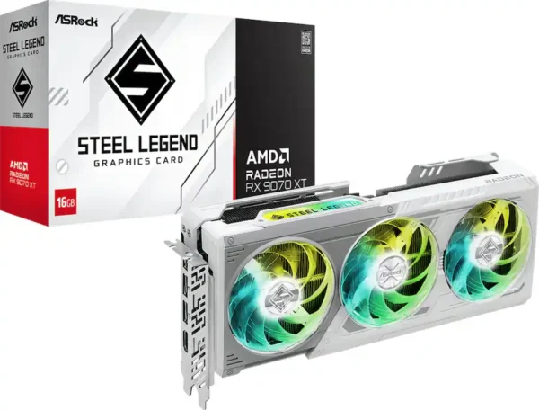 8f03ff3b-3360-4c00-a0bc-47e220afeeff ASRock - Steel Legend Radeon RX 9070 XT 16GB GDDR6 PCI Express 5.0 Graphics Card