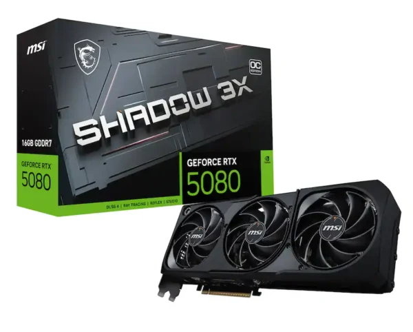 91b0eb68-7233-49f8-b911-dd6e7d91e442 MSI - NVIDIA GeForce GeForce RTX 5080 16G SHADOW 3X OC 16GB GDDR7 PCI Express Gen 5 Graphics Card - Black