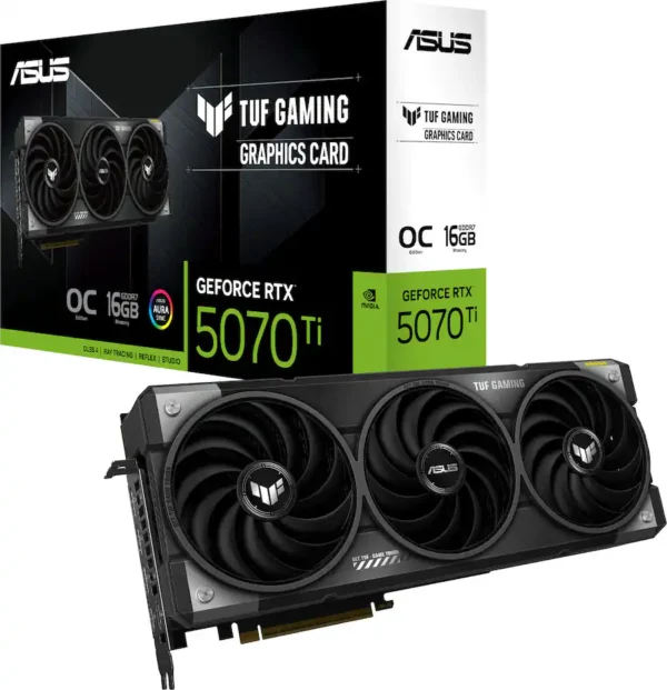 ASUS - TUF Gaming NVIDIA GeForce RTX 5070 Ti OC Edition 16GB GDDR7 PCI Express 5.0 Graphics Card - Black