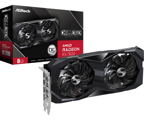 RadeonRX7600Challenger8GBOC_L1_1198x999 8GB ASRock RX 7600 Challenger OC Graphics Card