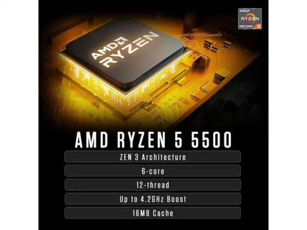 ZOTAC - GAMING MEK PC: RTX 3050, Ryzen 5 5500, 16GB RAM, 500GB SSD, WiFi 6E, Win 11