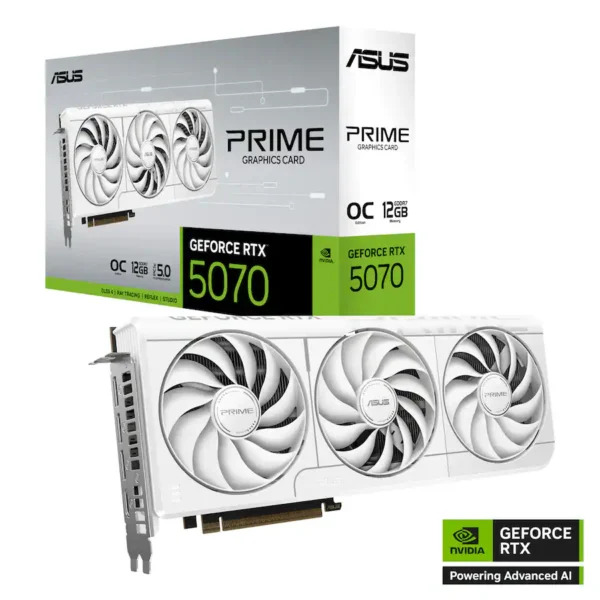 ASUS - PRIME NVIDIA GeForce RTX 5070 OC Edition 12GB GDDR7 PCI Express 5.0 Graphics Card - White