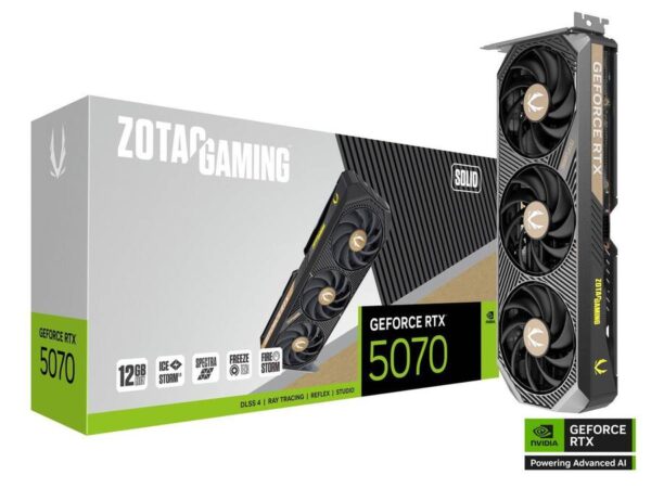 ZOTAC - SOLID GeForce RTX 5070 12GB 192-Bit GDDR7 PCI Express 5.0 DLSS 4.0 Graphics Card ZT-B50700D-10P