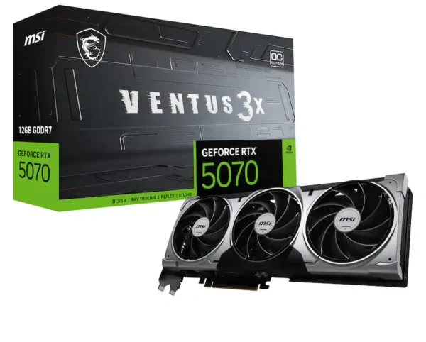 f72da3c3-51e9-400c-84f1-33d413bca2b2 MSI - NVIDIA GeForce RTX 5070 12G VENTUS 3X OC 12GB GDDR7 PCI Express Gen 5 Graphics Card - Black